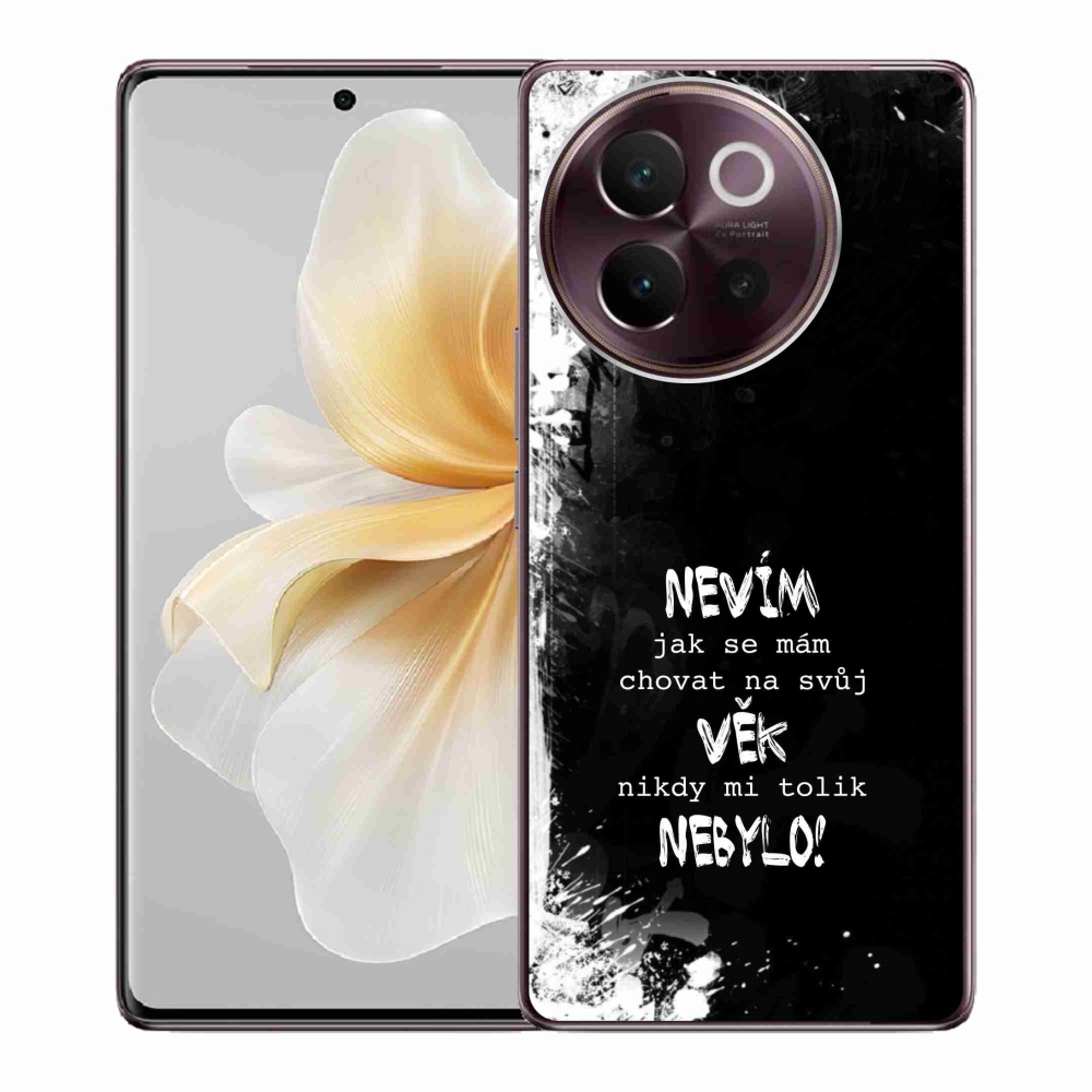 Gél borító mmCase a Vivo V40 Lite 5G készülékhez - vicces szöveg 14 fekete háttér