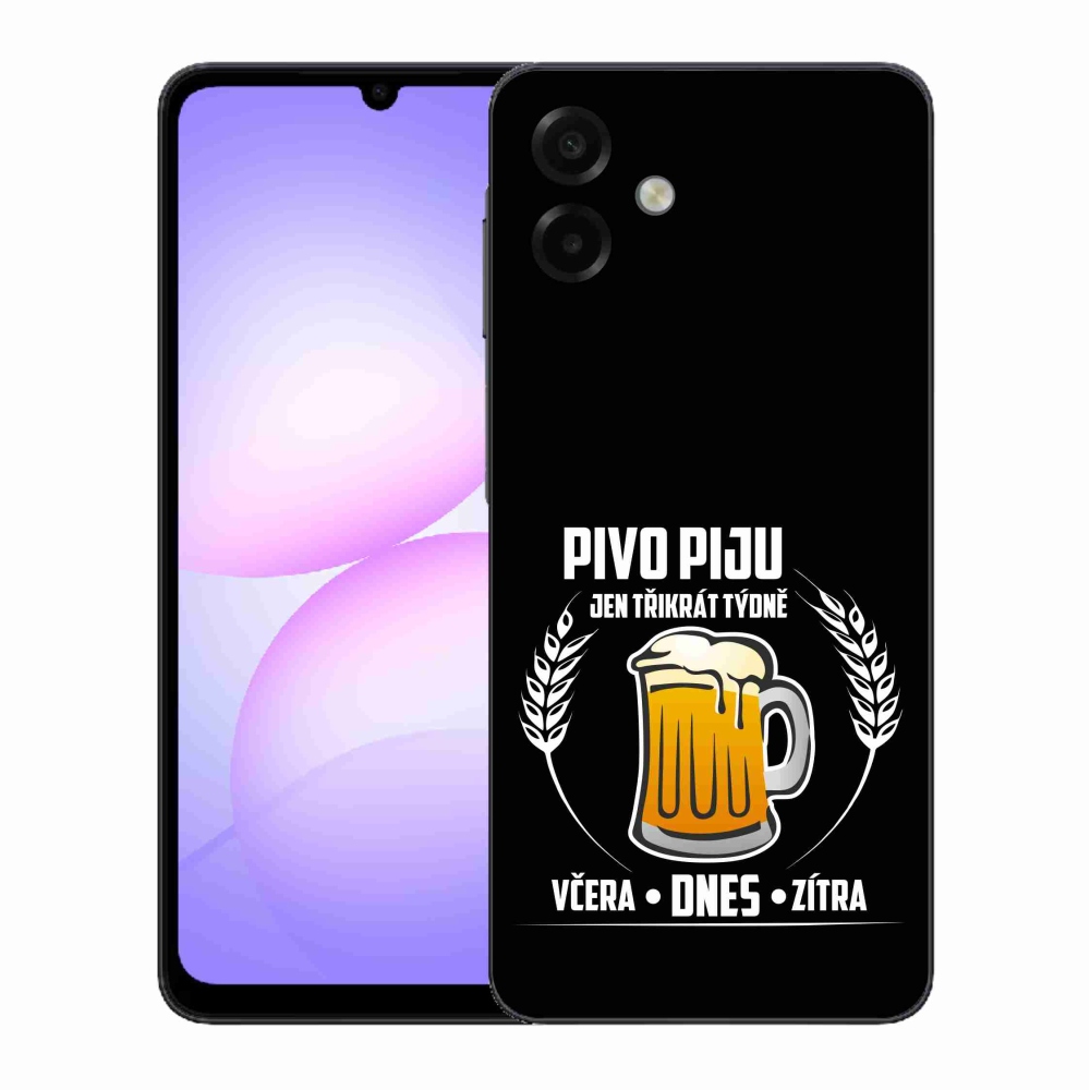 Gél borítás mmCase Samsung Galaxy A07 4G - sör motívum fekete háttérrel