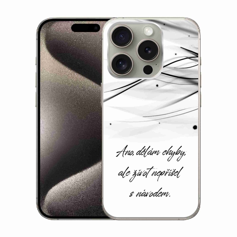 Zselés borítás mmCase iPhone 15 Pro készülékhez - idézem fehér háttér