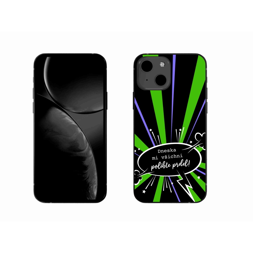 Gél borító mmCase iPhone 13 6.1 készülékhez - vicces szöveg 15 fekete háttér