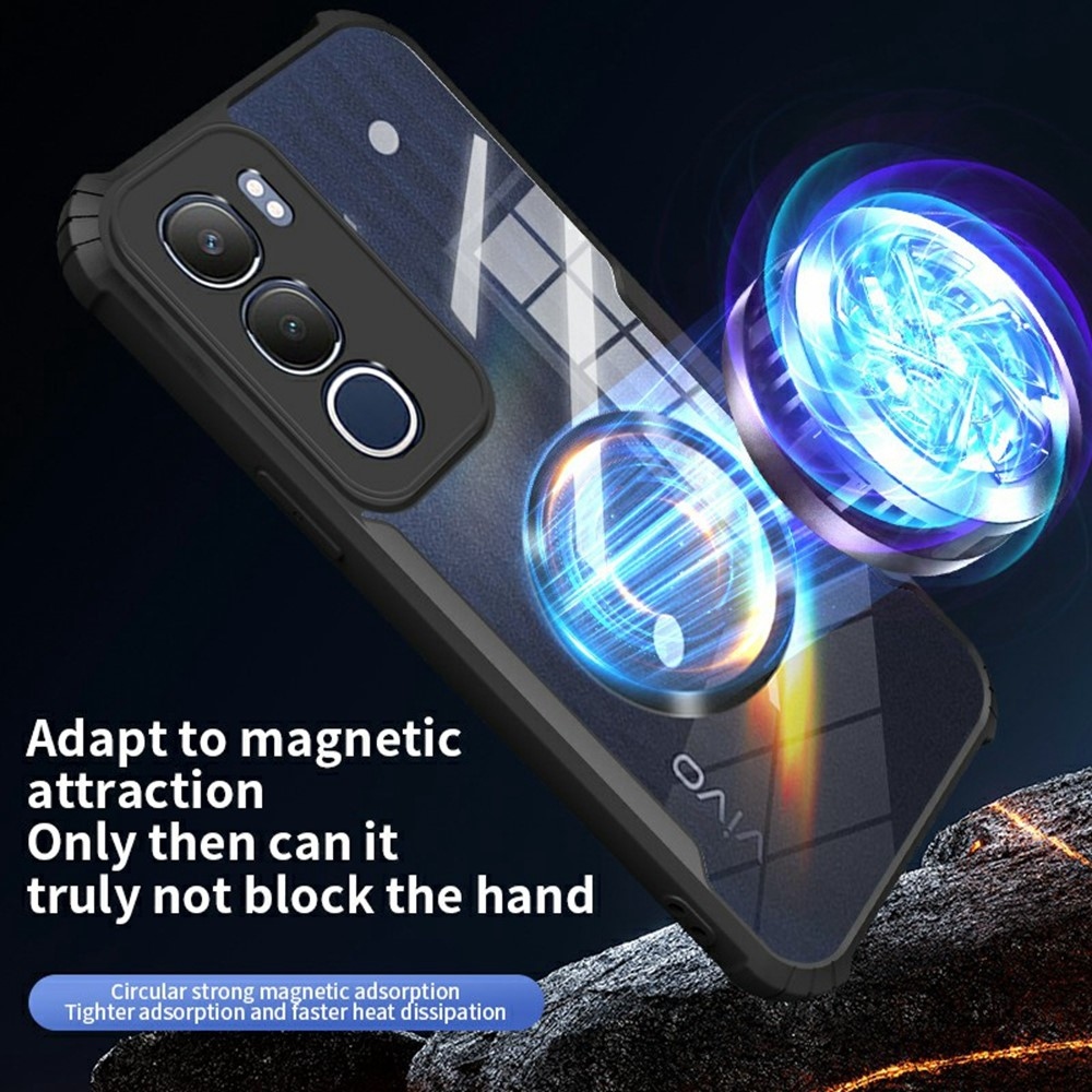 Tartós védőburkolat MagSafe támogatással a Vivo Y19s készülékre - fekete