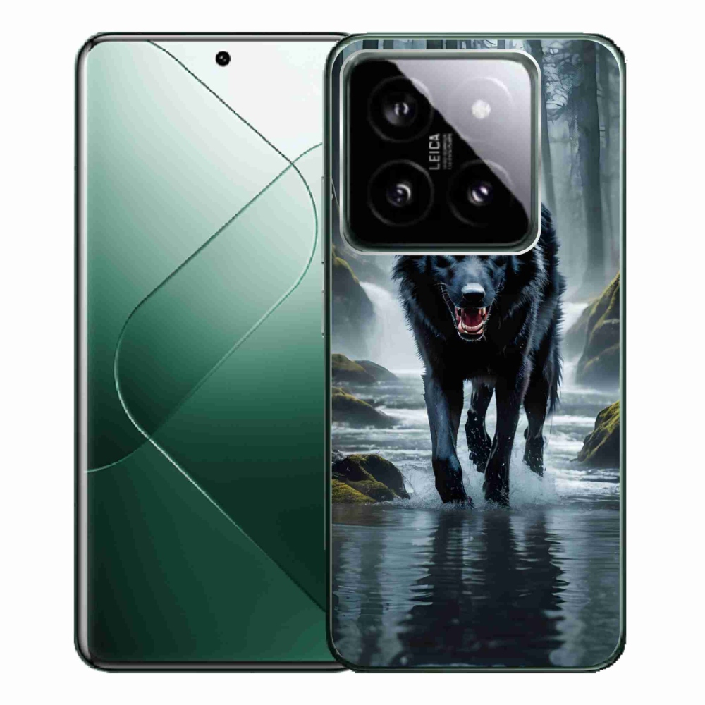 Zselés borítás mmCase a Xiaomi 14 Pro-hoz - fekete farkas