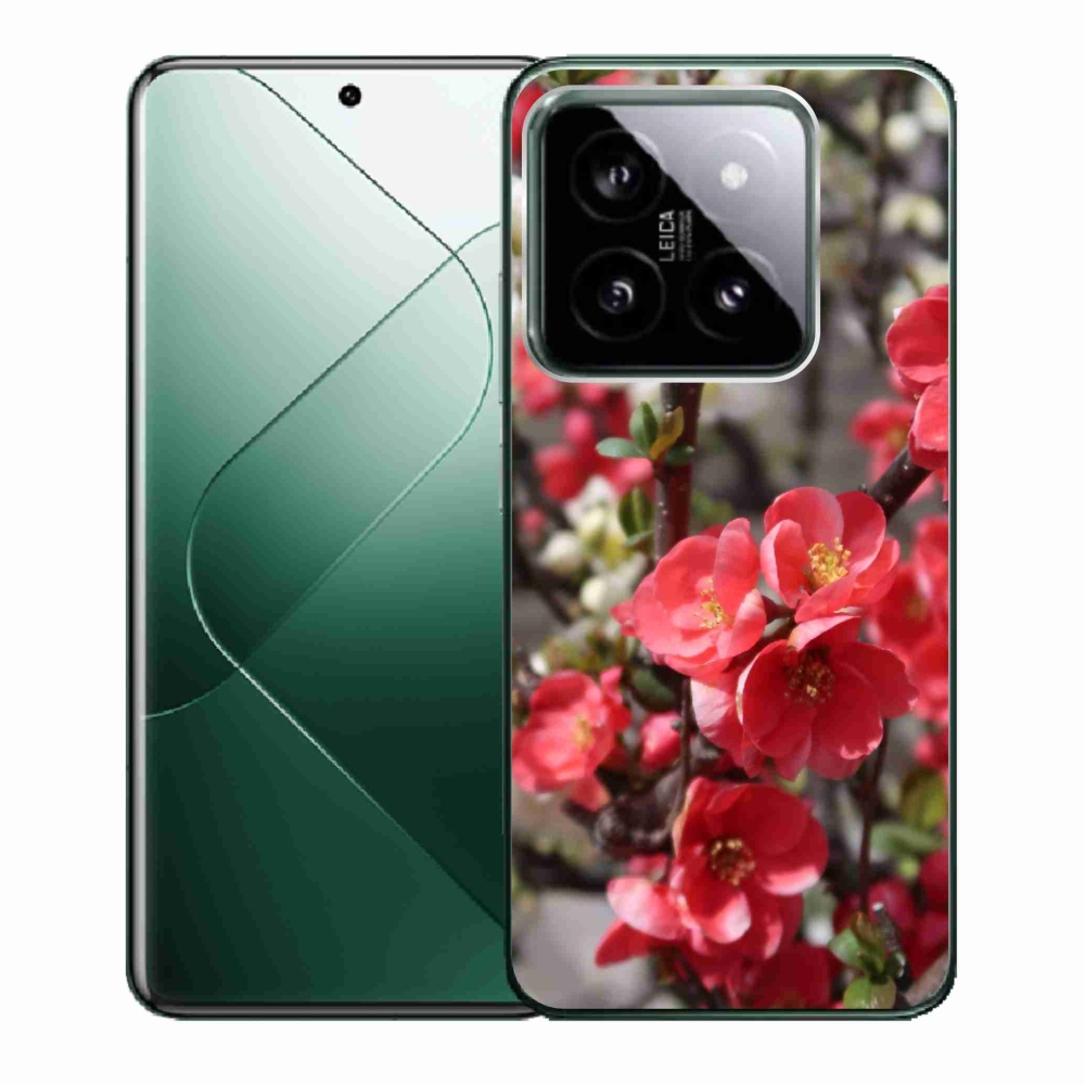 Gél borító mmCase a Xiaomi 14-hez - piros virágok