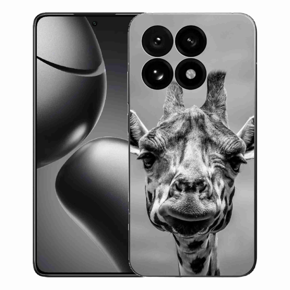Gél borítás mmCase a Xiaomi 15T-hez - fekete-fehér zsiráf