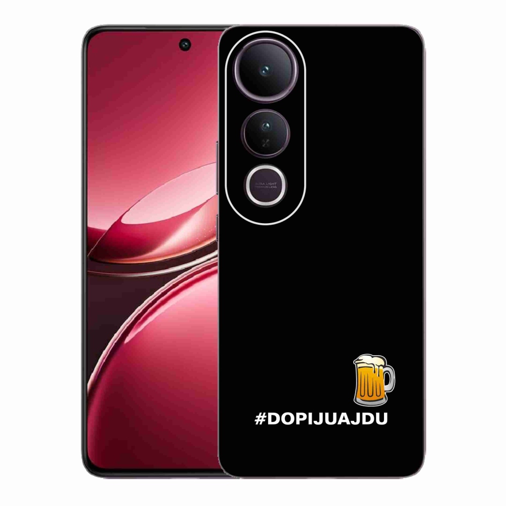 Gél borító mmCase a Vivo V50 Lite 4G/5G - sör motívum 1 fekete háttérrel