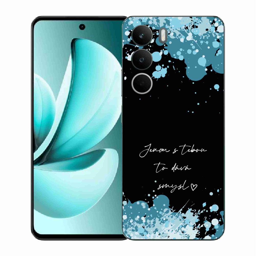 Gél borító mmCase a Realme C71 készülékhez - szerelmes szöveg fekete háttérrel