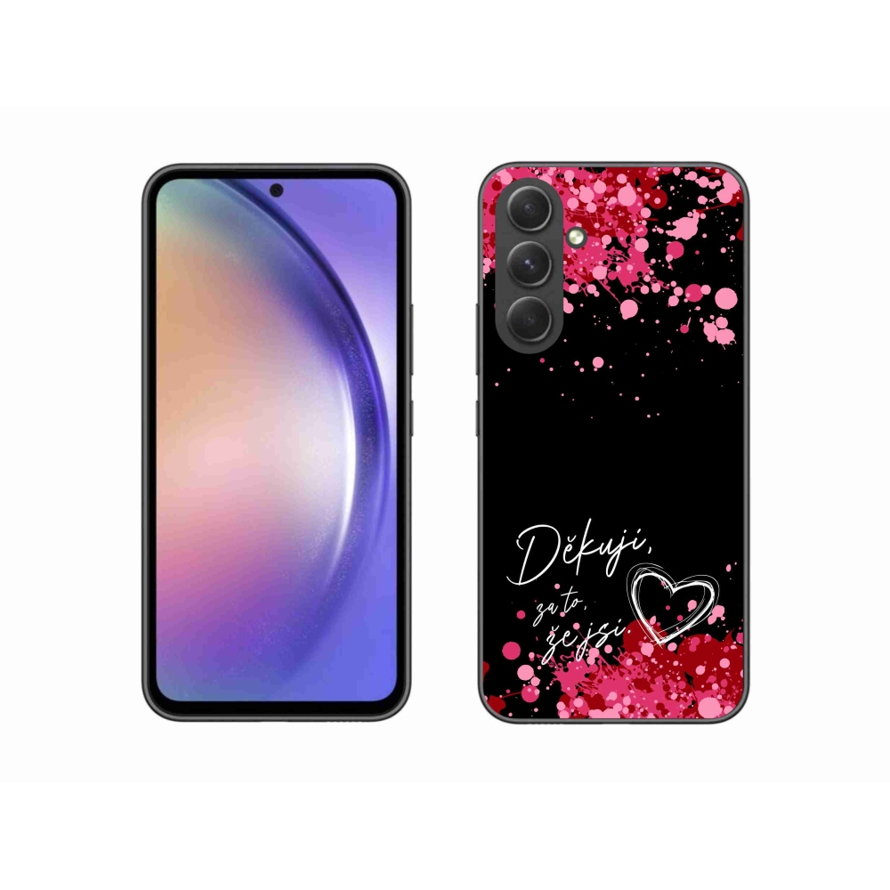 Gél borító mmCase Samsung Galaxy A54 5G - text in love 2 fekete háttérrel