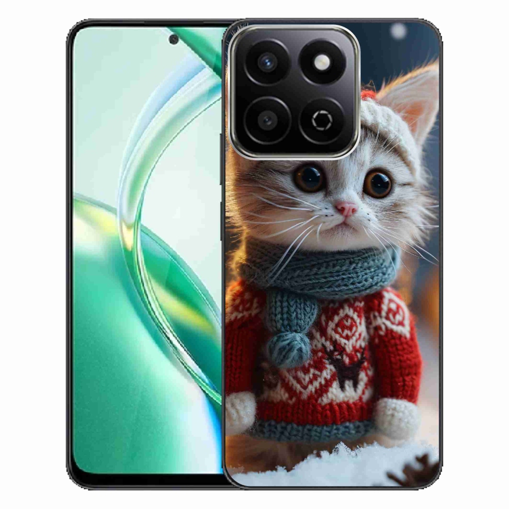 Zselés borítás mmCase a Honor 200 Smart 5G számára - cica pulóverben