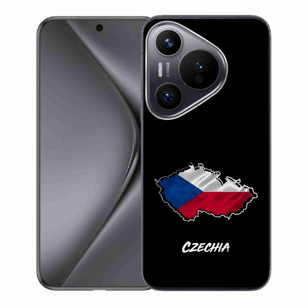 Gél borító mmCase a Huawei Pura 70 - Csehország fekete háttérrel