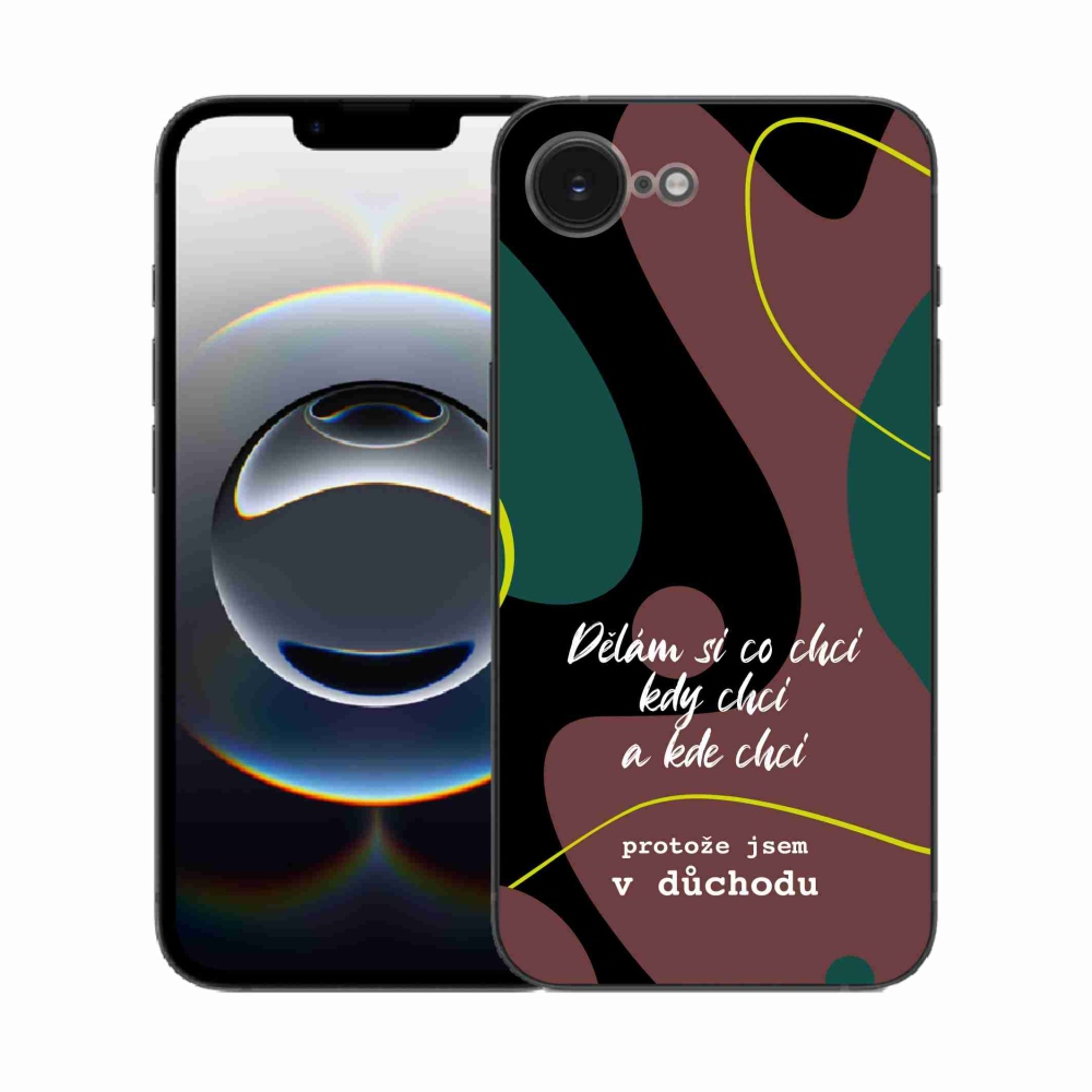 Gél borító mmCase iPhone 16e készülékhez - vicces szöveg 10 fekete háttér