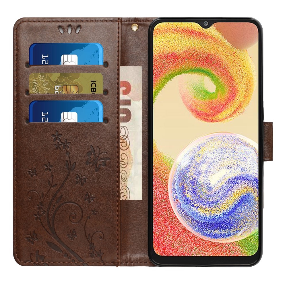 Virágok könyv tok Samsung Galaxy A06 4G - barna színben