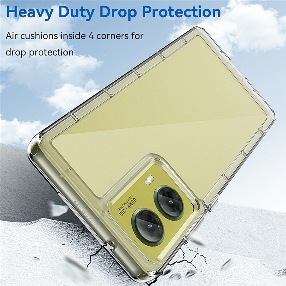 Gél tok kemény hátlappal a Motorola Moto G85 5G készülékhez - átlátszó