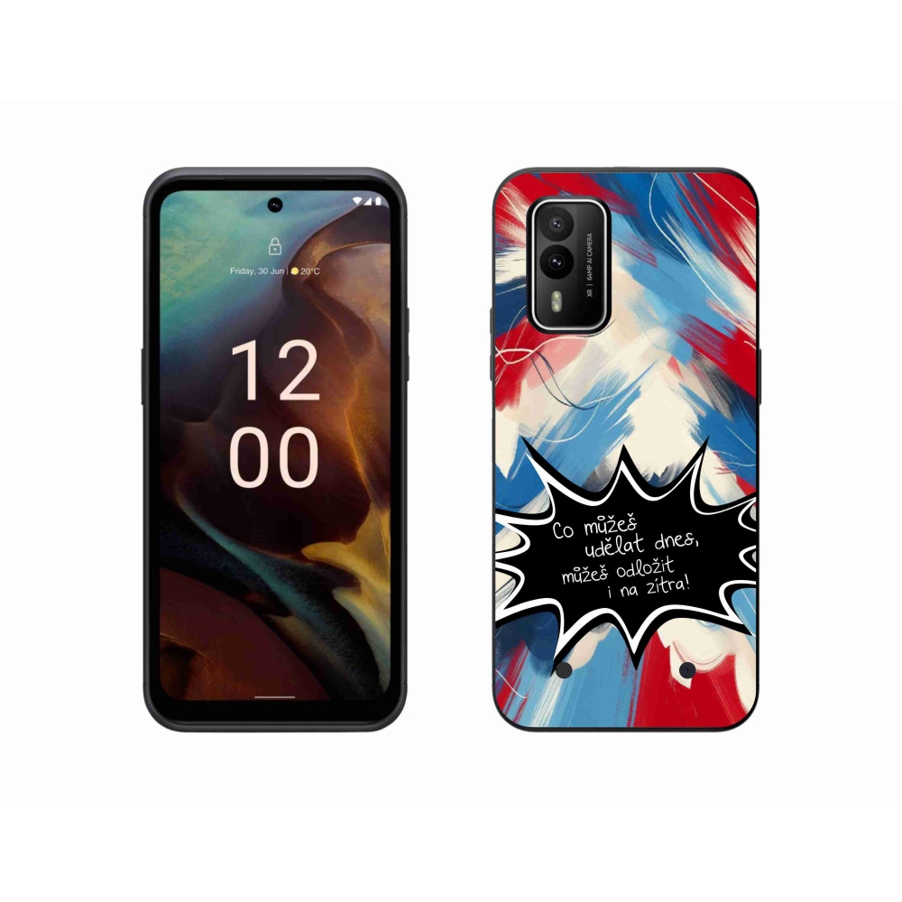 Gél borító mmCase a Nokia XR21 készülékhez - vicces szöveg 9 fekete háttér