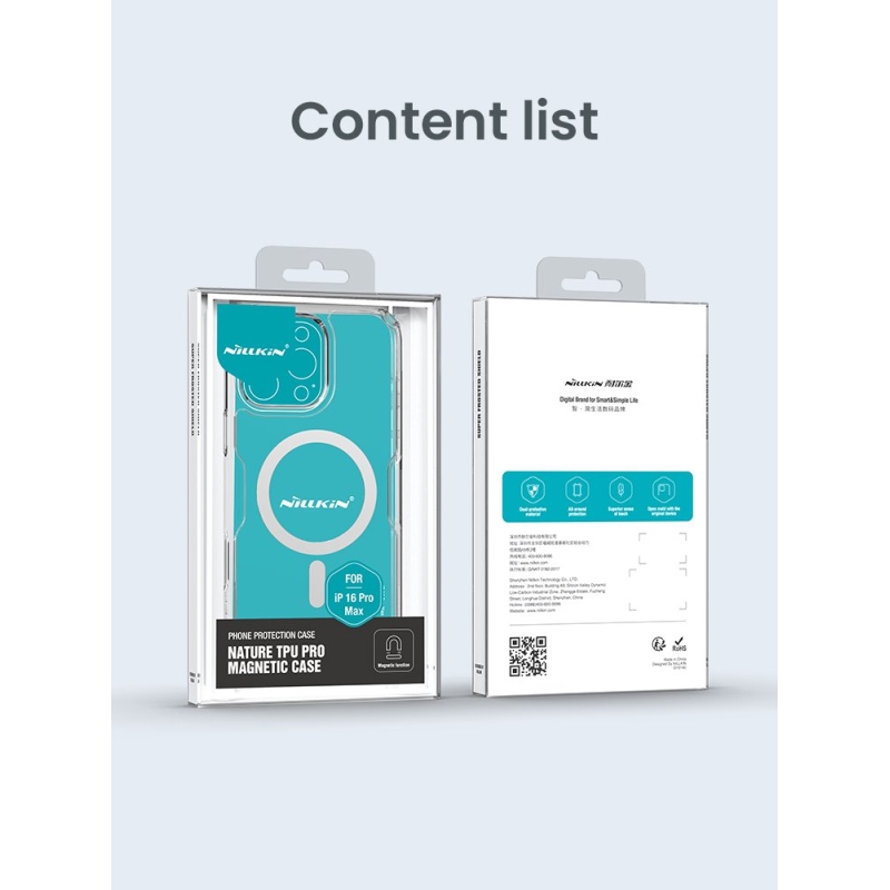 Nillkin Nature TPU PRO mágneses borítás Apple iPhone 16 Pro Max készülékhez Átlátszó