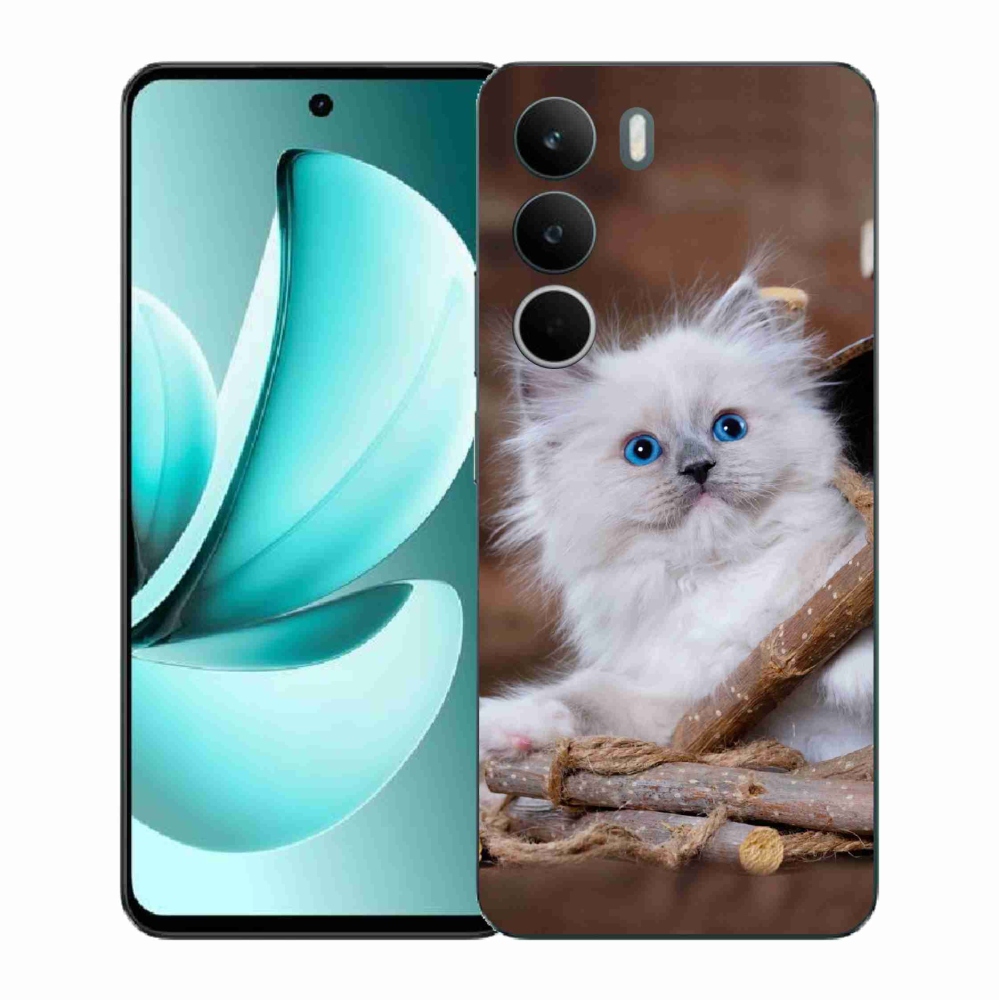 Gél borítás mmCase a Realme C71 készülékhez - fehér cica