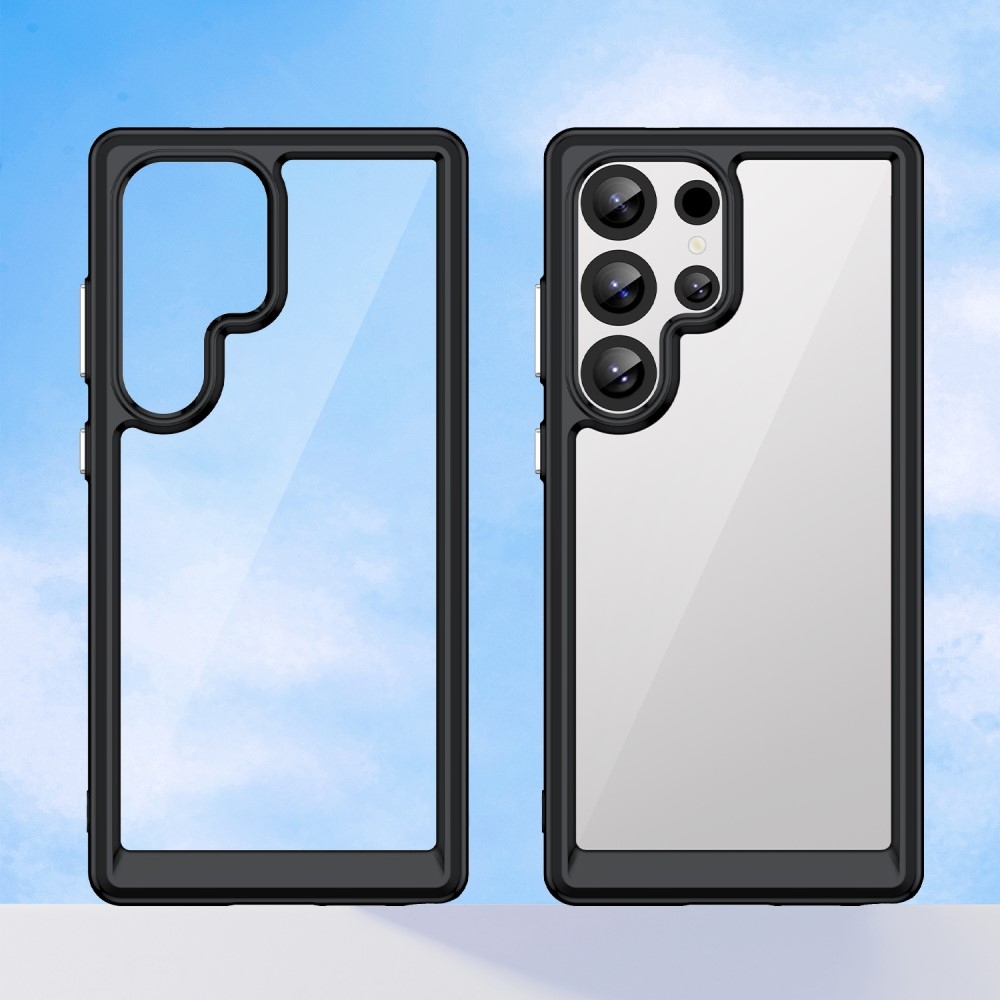 Gél tok fix hátlappal Samsung Galaxy S25 Ultra készülékhez - fekete