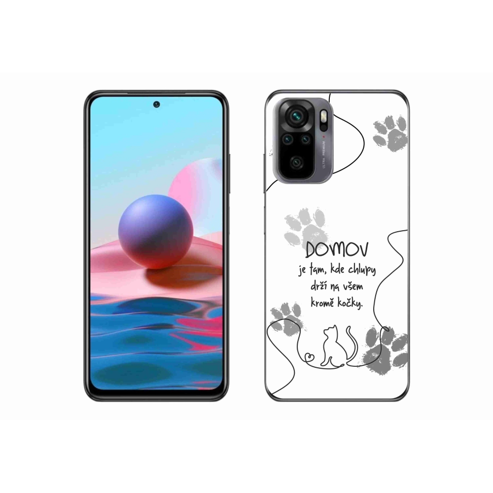Gél borító mmCase a Xiaomi Redmi Note 10 4G-hez - macska motívum fehér háttérrel