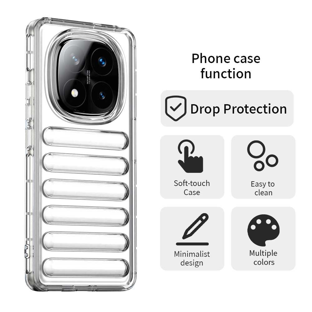 Csíkos tartós borító Xiaomi Redmi Note 14 Pro+ 5G - átlátszó