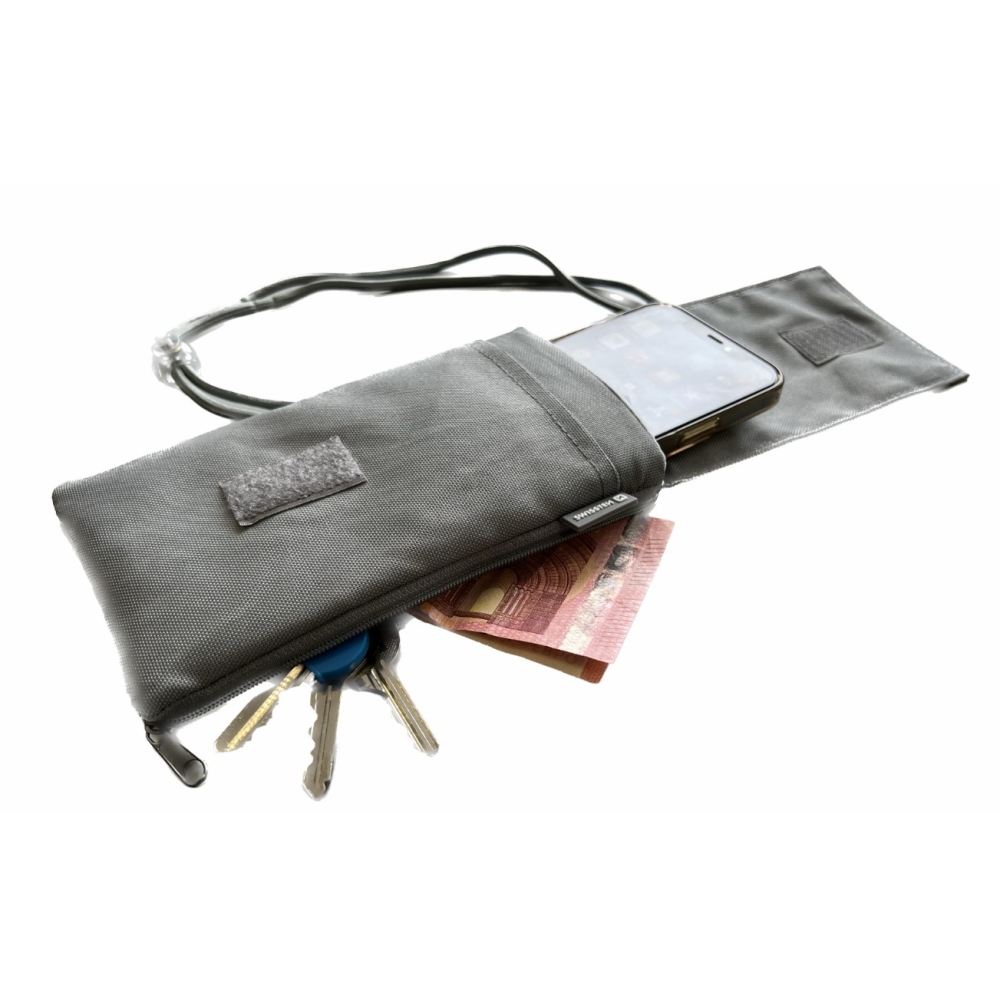 Univerzális Swissten Pocket 6.8 szövet tok húzózsinórral - szürke