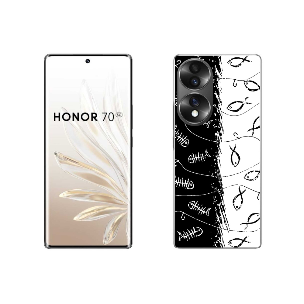 Zselés borító mmCase a Honor 70 - csontvázak és halak számára