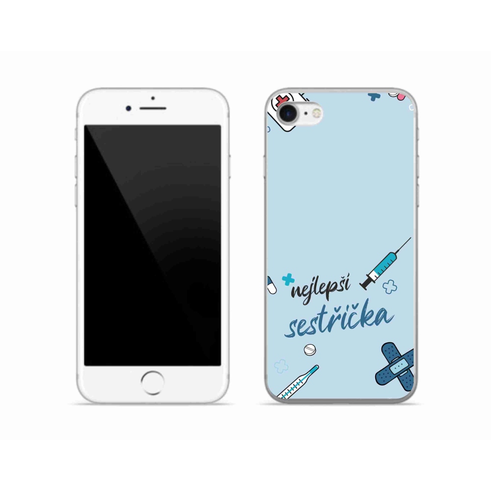 Gél borítás mmCase iPhone SE (2020) - legjobb kishúg kék háttérrel