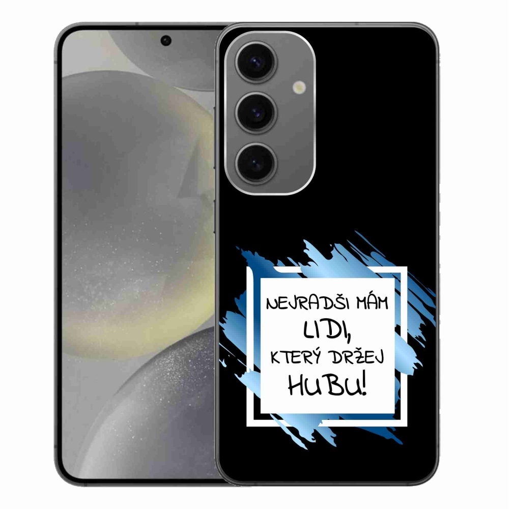 Gél borító mmCase Samsung Galaxy S24+ készülékhez - vicces szöveg 7 fehér és fekete háttérrel