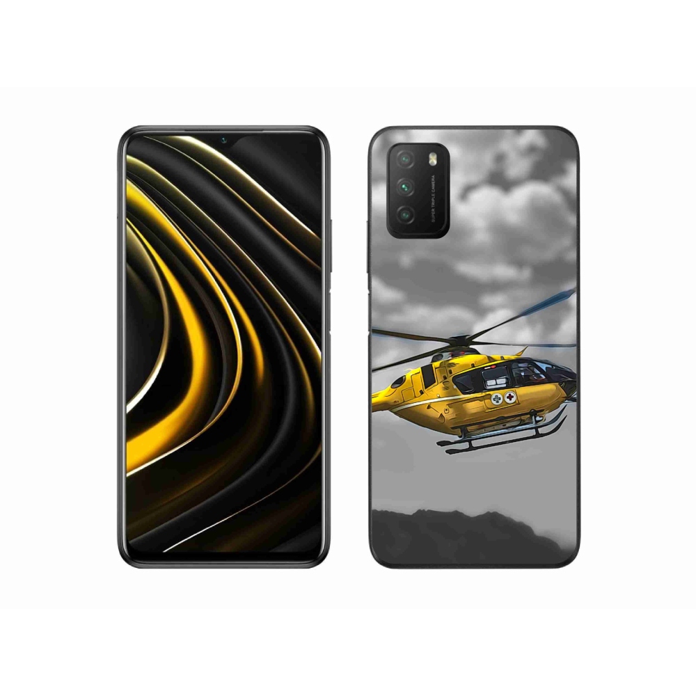 Gél borítás mmCase a Xiaomi Poco M3-hoz - sárga helikopter