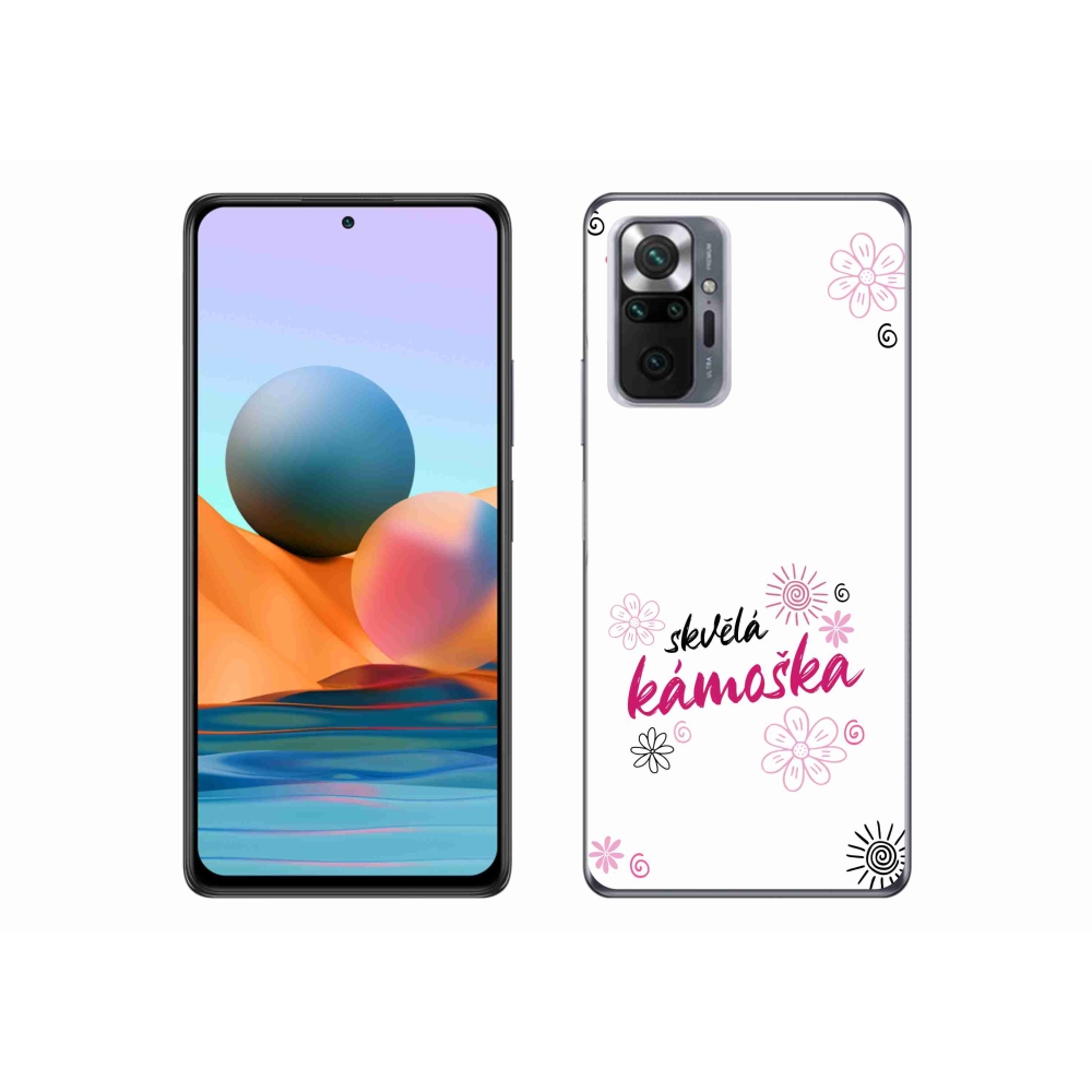 Gél borító mmCase a Xiaomi Redmi Note 10 Pro - nagyszerű haver fehér háttérrel