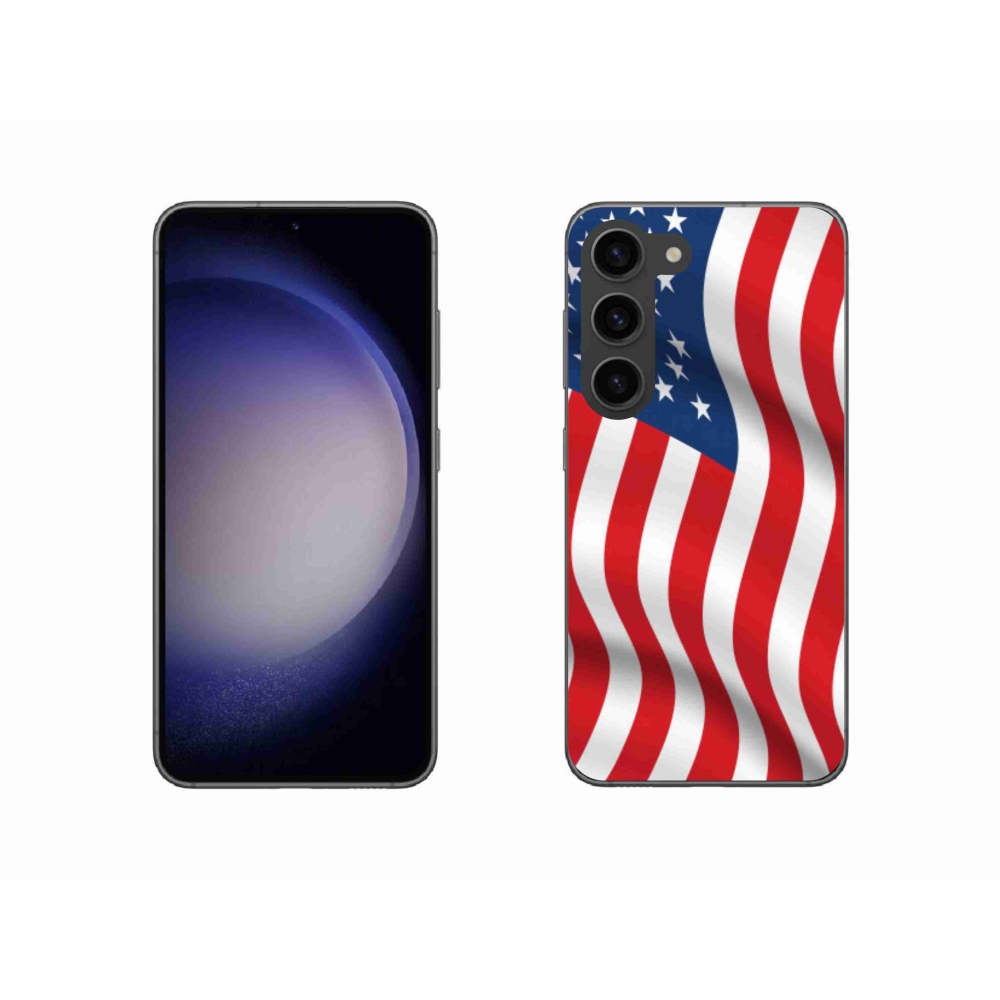 Gél borítás mmCase Samsung Galaxy S23 5G - amerikai zászlóhoz