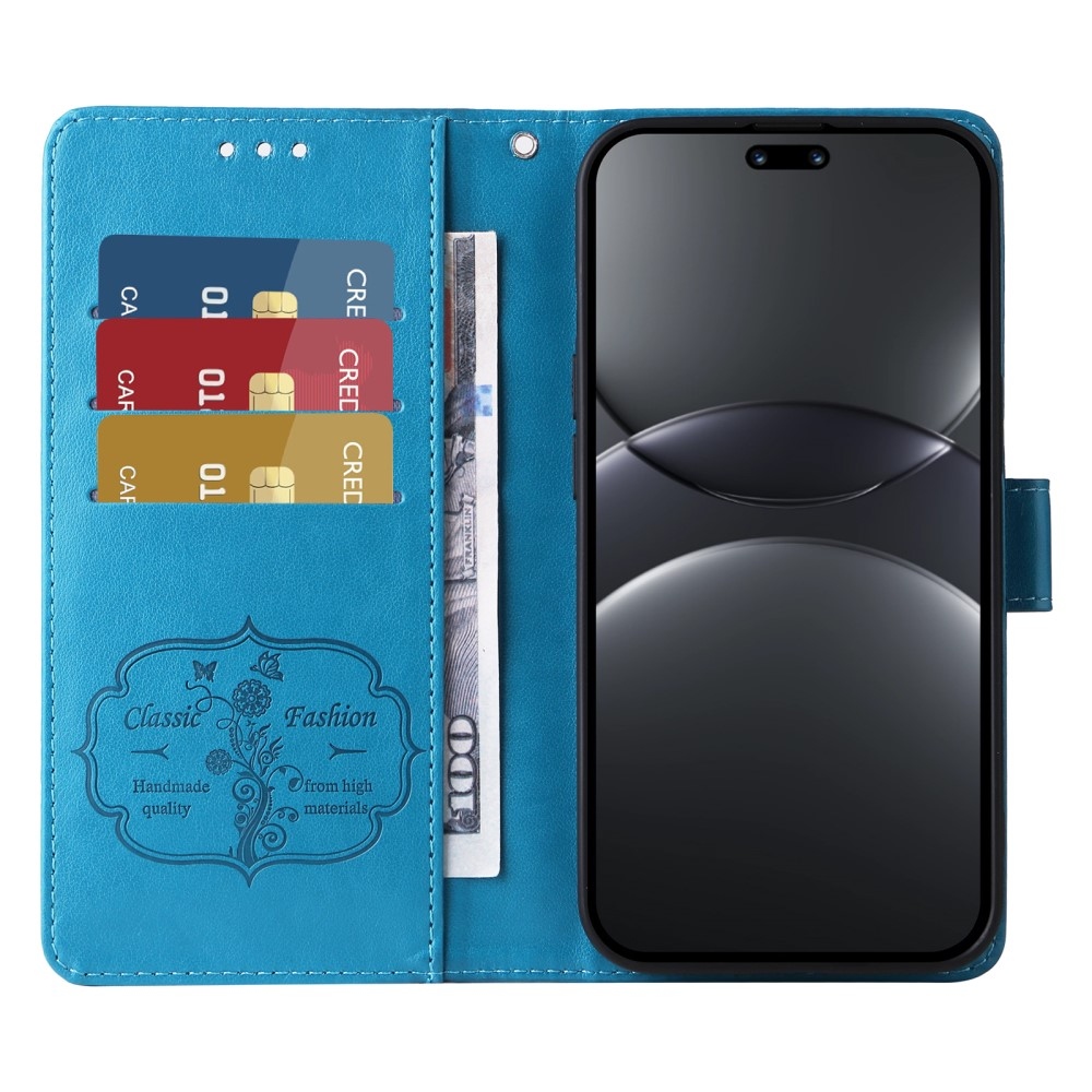 Virágos könyv tok a Huawei Nova 13 Pro 5G számára - kék