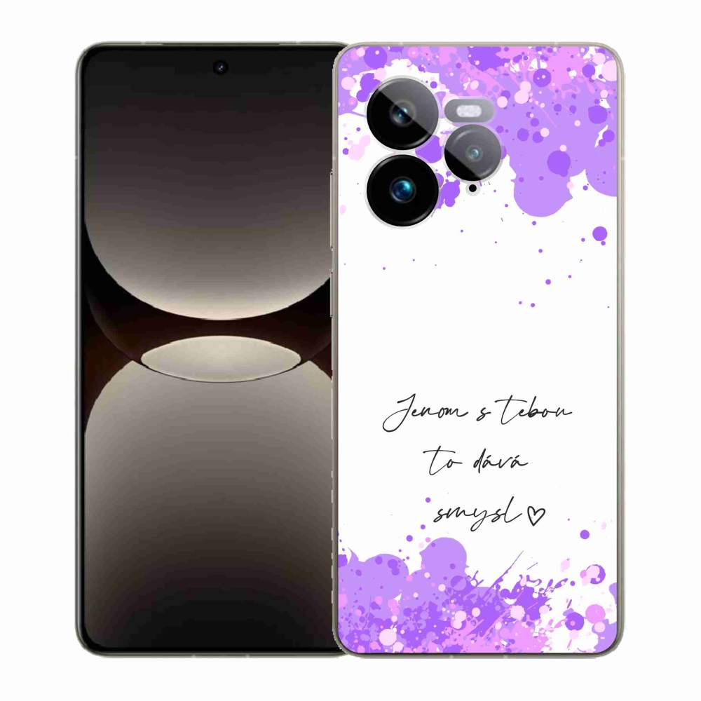 Gél borító mmCase a Realme GT 7 Pro 5G-n - szerelmes szöveg fehér háttérrel