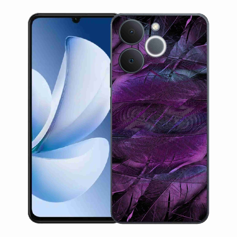 Zselés borítás mmCase a Realme Note 70T készülékhez - lila tollak