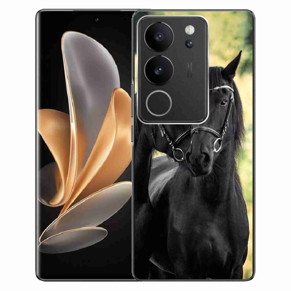 Gél borítás mmCase a Vivo V29 5G-n - két fekete ló