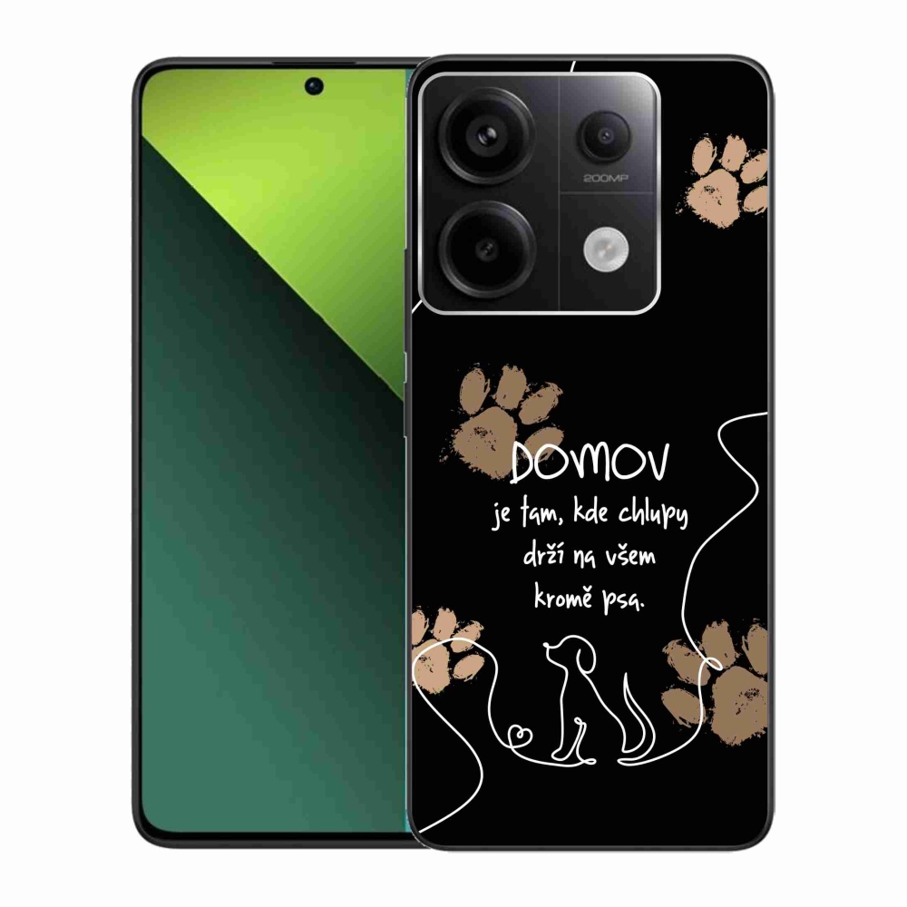 Gél borító mmCase a Xiaomi Redmi Note 13 Pro 5G/Poco X6 5G számára - kutya motívum fekete háttérrel