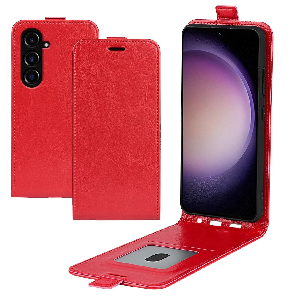 Függőleges könyvtáska Samsung Galaxy S23 FE készülékhez - piros