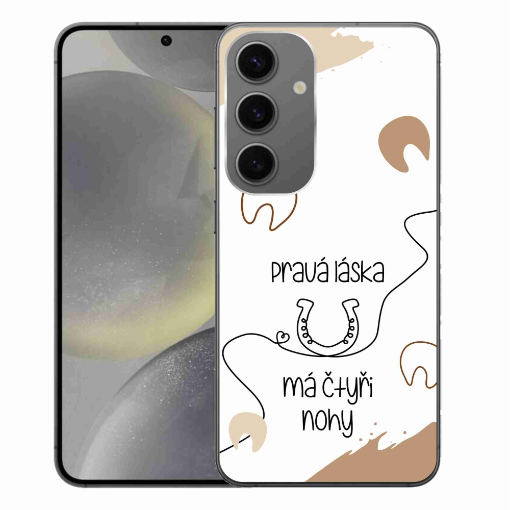 Gél borító mmCase Samsung Galaxy S24+ - ló motívum fehér háttérrel