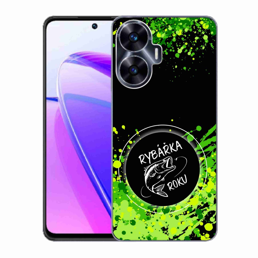 Gél borító mmCase a Realme C55 készülékhez - az év halásznője fekete háttérrel