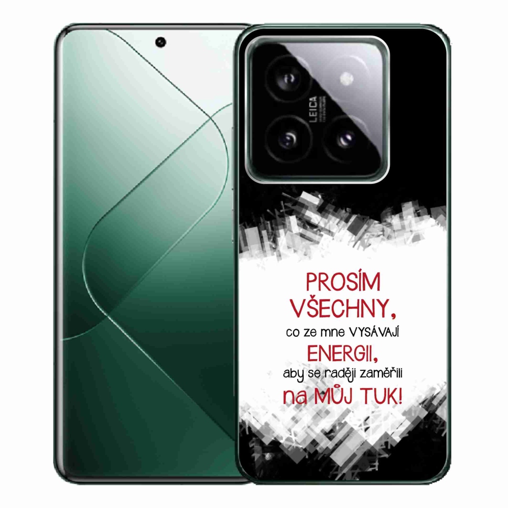 Gél borító mmCase a Xiaomi 14 Pro-hoz - vicces szöveg 1 piros