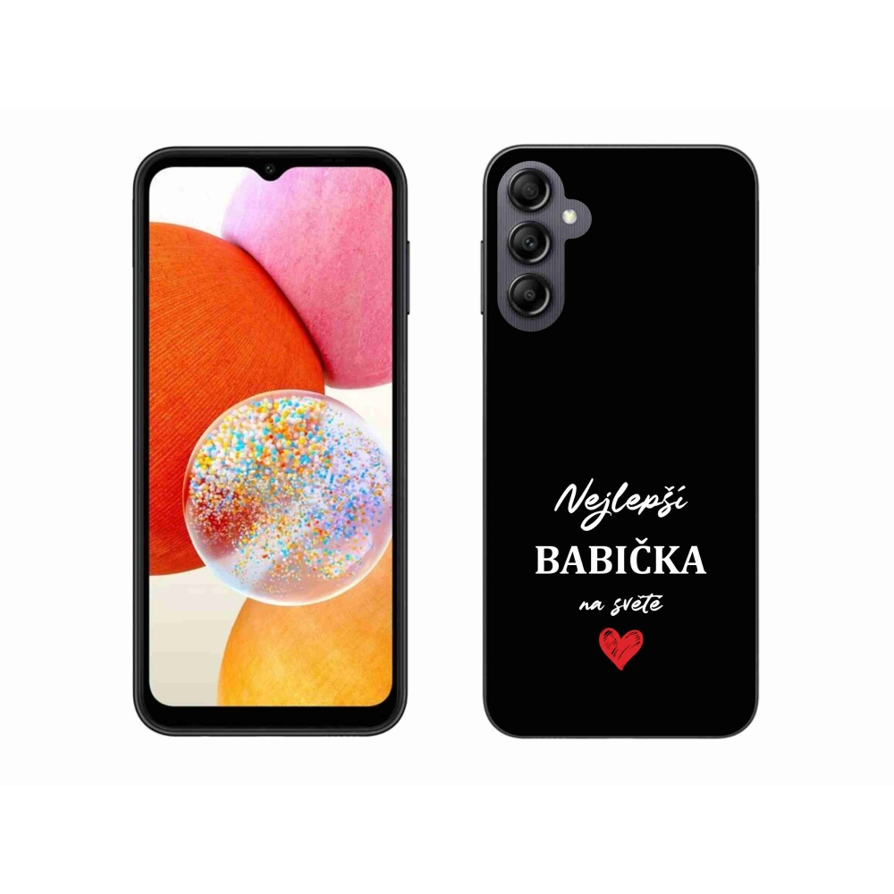 Gél borító mmCase Samsung Galaxy A14 4G/5G - a legjobb nagymama 1 fekete háttérrel