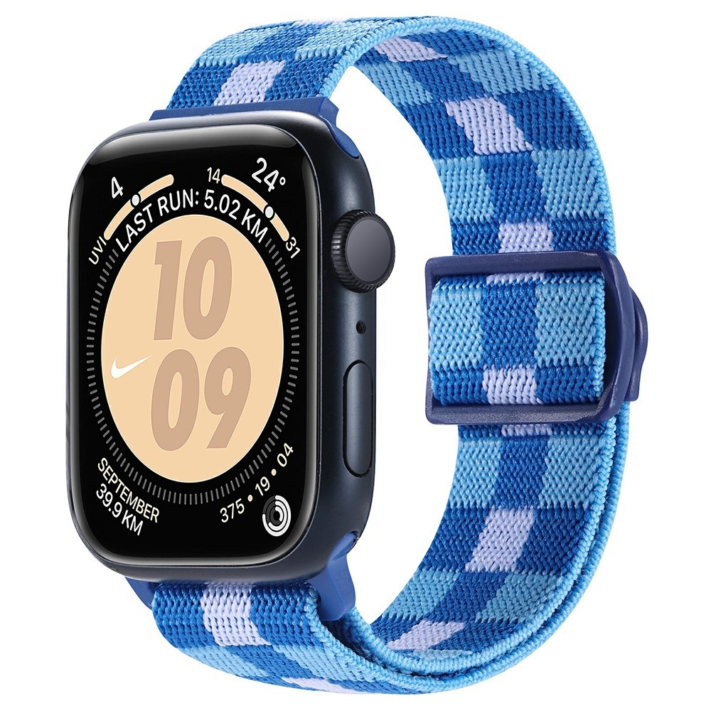 Fokozatos nejlon szíj Apple Watch Ultra/Ultra 2 49mm/SE/SE 2022/2023 44mm/9/8/7 45mm/6/5/4 44mm/3/2/1 42 mm-es Apple Watch Ultra/Ultra 2 órához - kék kockák