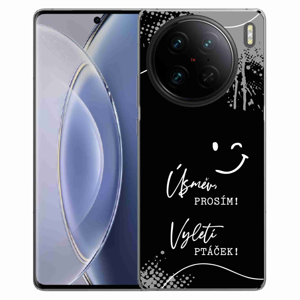 Gél borító mmCase a Vivo X90 Pro készülékhez - vicces szöveg 4 fekete háttér