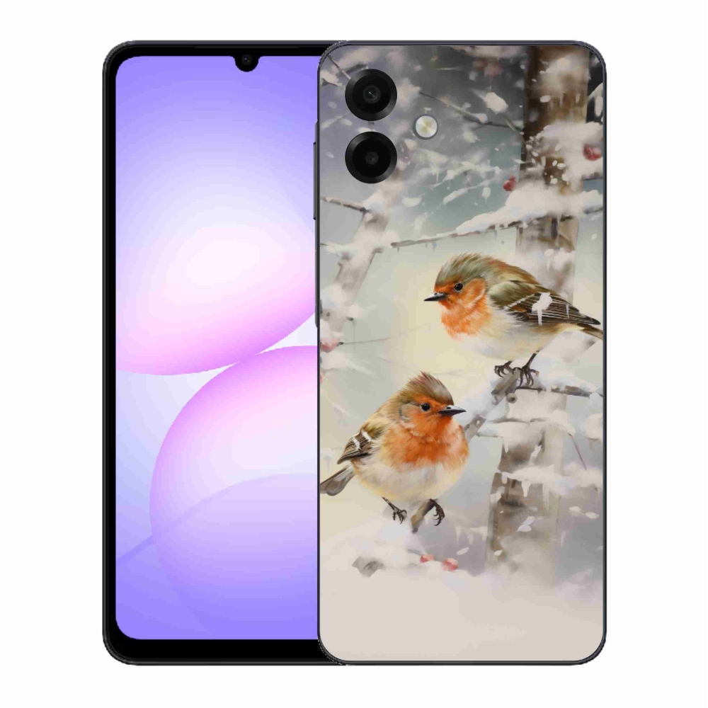 Gél borítás mmCase Samsung Galaxy A07 4G - madarak télen - Samsung Galaxy A07 4G - madarak télen