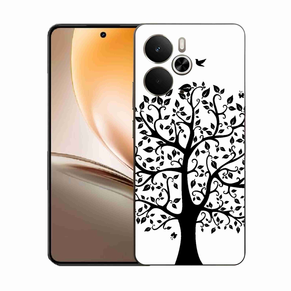 Zselés borítás mmCase a Realme 14 5G/14T 5G készülékhez - fekete-fehér fa