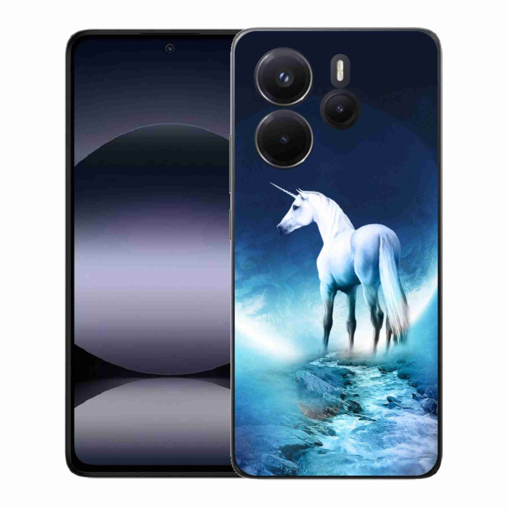 Gél borítás mmCase a Xiaomi Redmi Note 14-hez - fehér egyszarvú