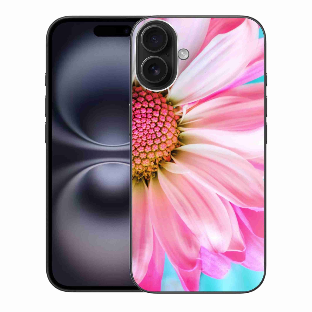 Gél védőhuzat mmCase iPhone 16 Plus készülékhez - rózsaszín virág