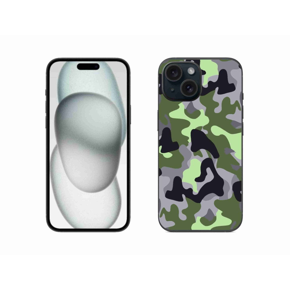 Zselés borítás mmCase iPhone 15 készülékhez - terepszínű minta 7