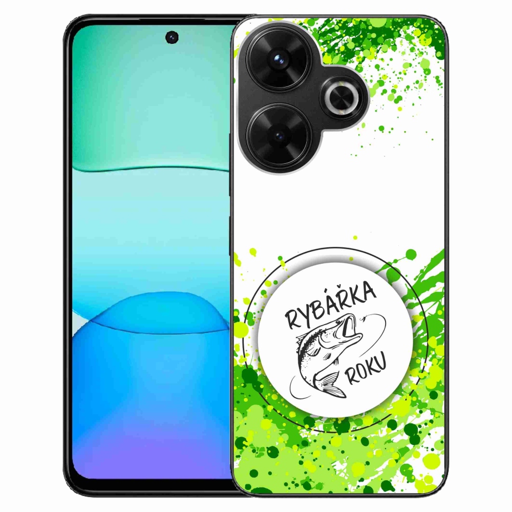 Gél borító mmCase a Xiaomi Redmi 13 4G/Poco M6 4G számára - az év horgásza fehér háttérrel