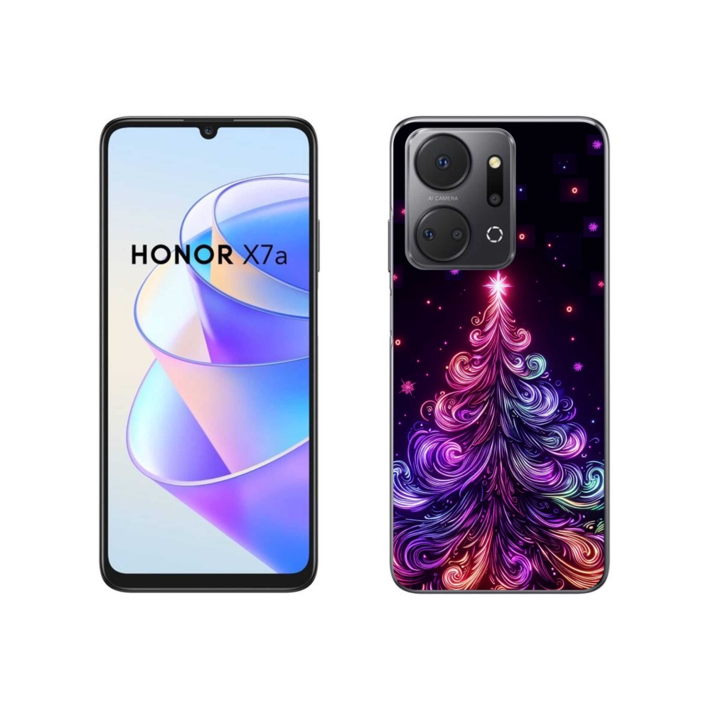 Gél borítás mmCase a Honor X7a számára - neon karácsonyfa 1