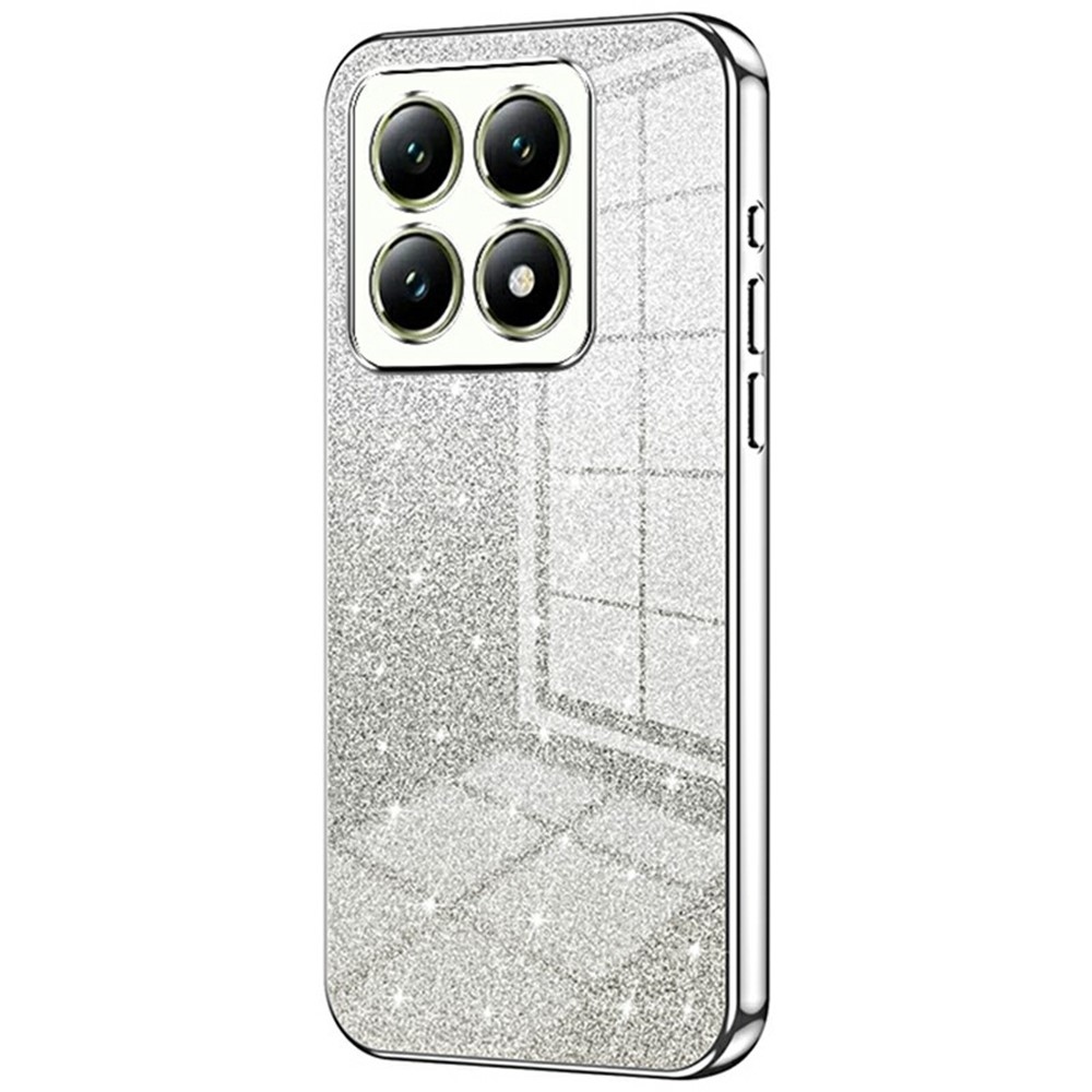 Vágott zselés csillogó tok Xiaomi 14T-hez - ezüst