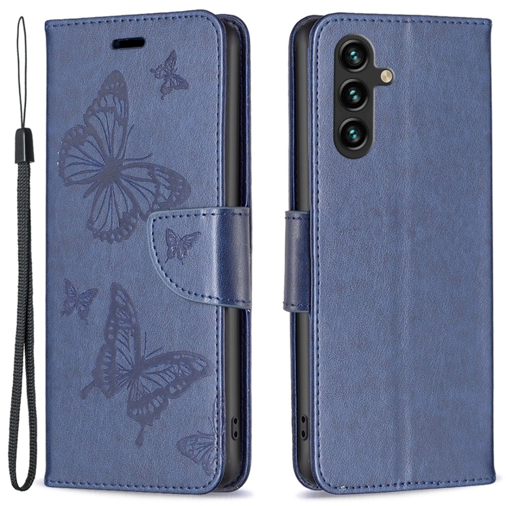 Pillangó könyv tok Samsung Galaxy A15 4G/5G készülékhez - sötétkék